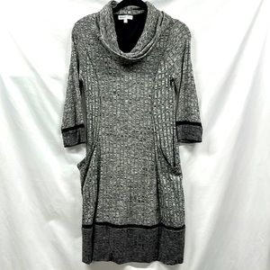 Robbie Bee Size S Sweater Dress in Gray and Black